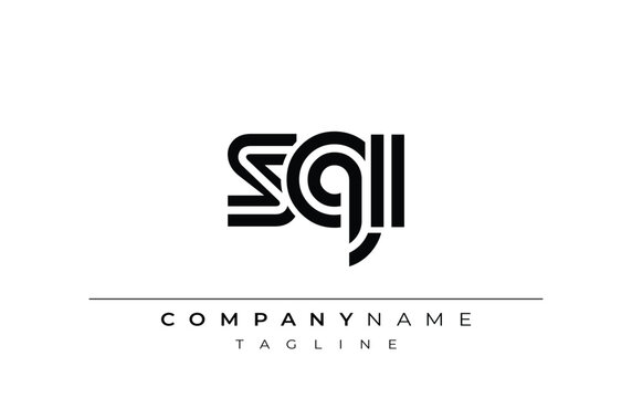 SQI Creative Unique Modern Letter Logo Design. Stylized logo featuring a unique letter design, presenting abstract minimalist aesthetics and modern appeal.