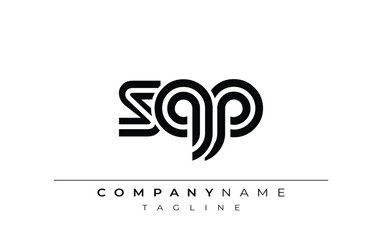 SQP Creative Unique Modern Letter Logo Design. Stylized logo featuring a unique letter design, presenting abstract minimalist aesthetics and modern appeal.