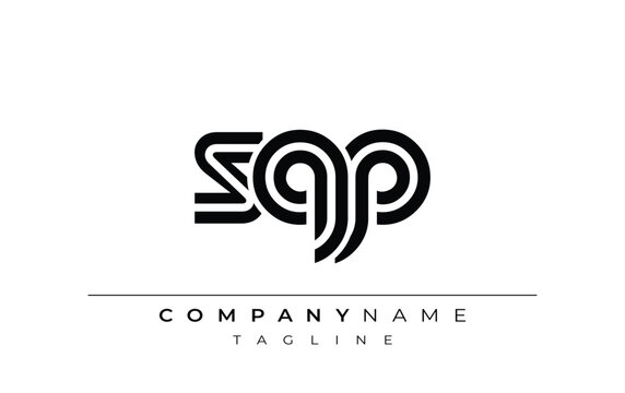 SQP Creative Unique Modern Letter Logo Design. Stylized logo featuring a unique letter design, presenting abstract minimalist aesthetics and modern appeal.