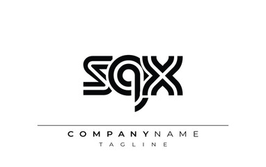 SQX Creative Unique Modern Letter Logo Design. Stylized logo featuring a unique letter design, presenting abstract minimalist aesthetics and modern appeal.