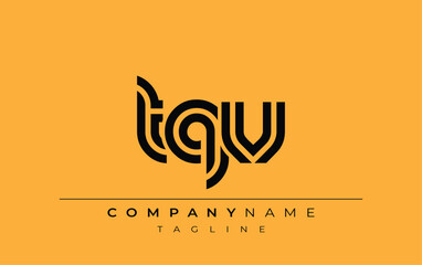 TQV Creative Unique Modern Letter Logo Design. Stylized logo featuring a unique letter design, presenting abstract minimalist aesthetics and modern appeal.