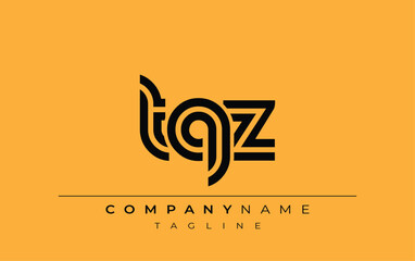 TQZ Creative Unique Modern Letter Logo Design. Stylized logo featuring a unique letter design, presenting abstract minimalist aesthetics and modern appeal.