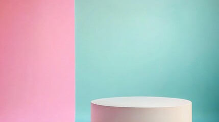 White Cylinder Pastel Background.