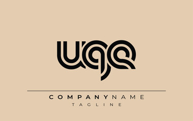 UQE Creative Unique Modern Letter Logo Design. Stylized logo featuring a unique letter design, presenting abstract minimalist aesthetics and modern appeal.