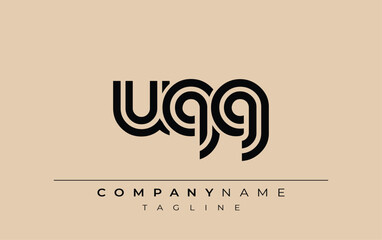 UQG Creative Unique Modern Letter Logo Design. Stylized logo featuring a unique letter design, presenting abstract minimalist aesthetics and modern appeal.