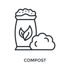 Compost Icon Outline Style. Vector Illustration For Graphic Design