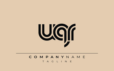 UQR Creative Unique Modern Letter Logo Design. Stylized logo featuring a unique letter design, presenting abstract minimalist aesthetics and modern appeal.