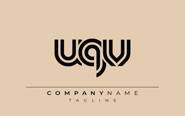 UQV Creative Unique Modern Letter Logo Design. Stylized logo featuring a unique letter design, presenting abstract minimalist aesthetics and modern appeal.