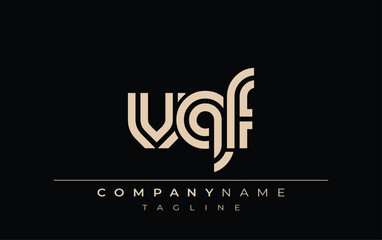 Fototapeta premium VQF Creative Unique Modern Letter Logo Design. Stylized logo featuring a unique letter design, presenting abstract minimalist aesthetics and modern appeal.