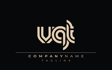 VQT Creative Unique Modern Letter Logo Design. Stylized logo featuring a unique letter design, presenting abstract minimalist aesthetics and modern appeal.