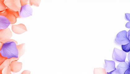 Obraz premium Delicate floral petals arrangement white background digital art minimalist style aesthetic beauty nature concept