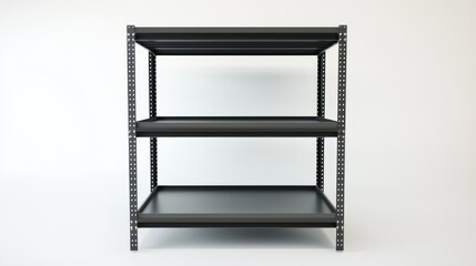 Foldable metal garage shelves isolated on white background