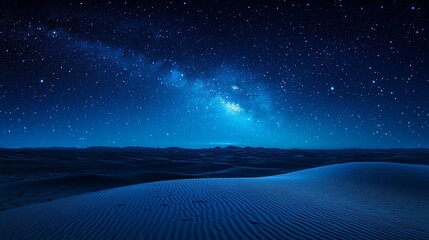 Naklejka premium Desert Night Sky: Stars, Sand Dunes