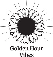 Sunflower Vector Illustration. Hand-Drawn Floral Design in Vintage Botanical Style, t-shirt design silhouette

