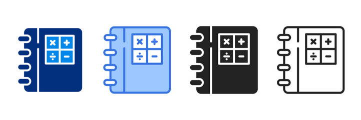Math Icon Set Multiple Style Vector Illustration 