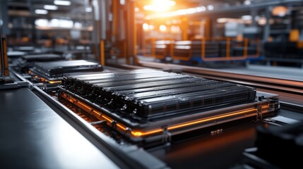 Industrial battery manufacturing process with focus on packaged cells and modern assembly line