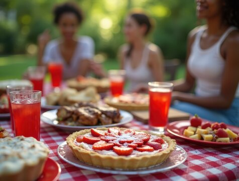 Family enjoying traditional Juneteenth foods outdoors
- Powered by Adobe