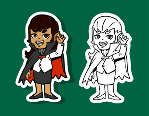 Cute Vampire Cartoon Character Sticker