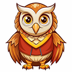 owl, bird, animal, cartoon, illustration, vector, cute, nature, wing, feather, drawing, character, design, beak, eyes, brown, art, wild, flying, monster, fun, halloween, icon, wise, wisdom