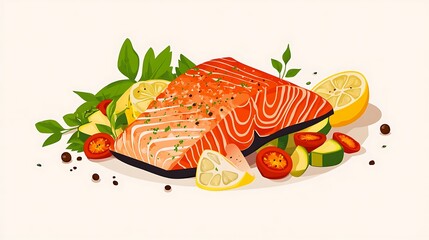 Grilled Salmon with Lemon  Herbs.