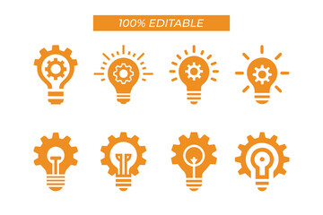 A Collection of Intelligent Innovation Icons for the Modern Tech Focused Brand Silhouette isolated on white background design