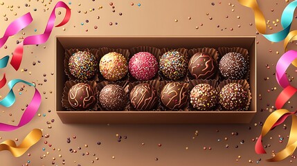Festive Chocolate Truffles Gift Box.