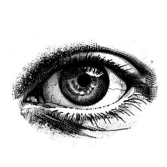 Obraz premium Detailed monochrome eye illustration