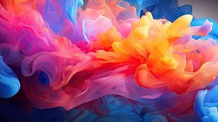 Obraz premium Liquid color symphony: Harmonious, flowing streams of color intertwine, forming a visually striking, futuristic digital composition.