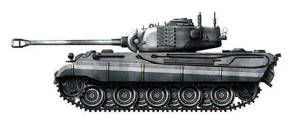 An alternative tank based on the Tiger II hull with the turret and 90mm gun from the M26 Pershing tank © Tikros