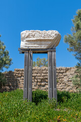 Architectural features on display at Caesarea National Park in Caesarea, Israel.
