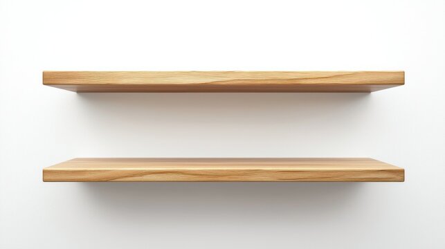 Freestanding shelves isolated on white background
