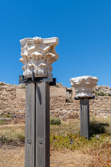 Architectural features on display at Caesarea National Park in Caesarea, Israel.
