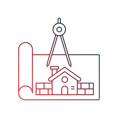 planning gradient outline icon with white background vector stock illustration