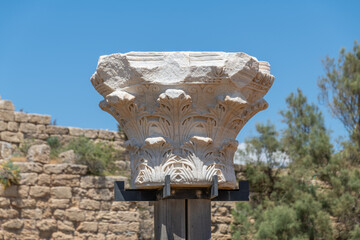 Architectural features on display at Caesarea National Park in Caesarea, Israel.
