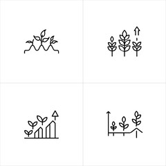 Fototapeta premium Crop Growth Stages icon set