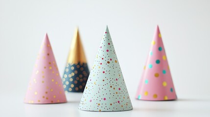 Fun party hats isolated on white background