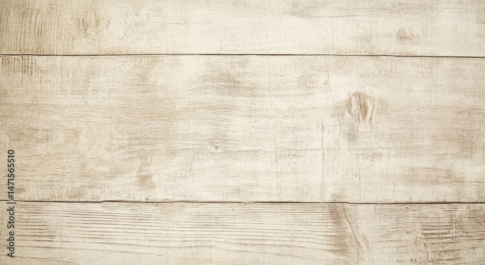 Leinwandbilder A high-resolution image showcasing a rustic, off-white painted wood texture with visible grain and subtle knots, ideal for backgrounds or design projects. : Generative AI