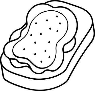 recommend clip art: avocado toast outline vector illustration line art