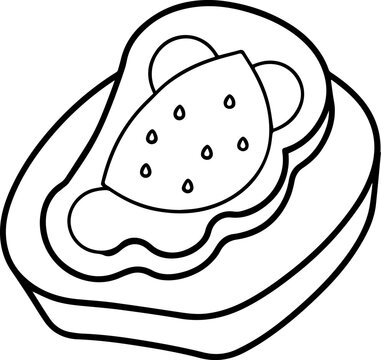 recommend clip art: avocado toast outline vector illustration line art