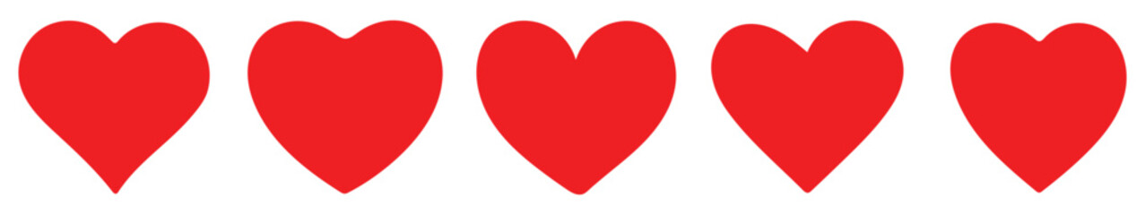 Heart vector icons. Set of love symbols isolated on transparent background. vector illustration.