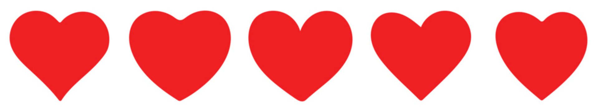 Heart vector icons. Set of love symbols isolated on transparent background. vector illustration.