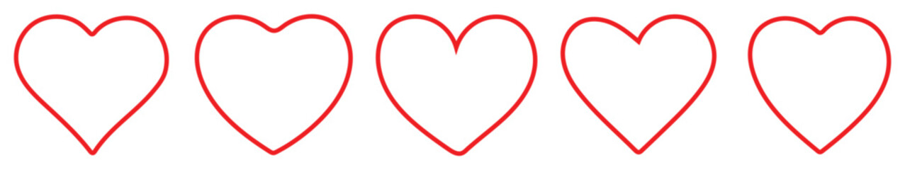Hearts Shapes Icons, vector illustration.