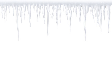 Winter's Frozen Cascade: A collection of delicate icicles, suspended gracefully from above. This image evokes the serene beauty of winter, embodying the magic of freezing weather.
