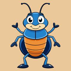 bee cartoon waving