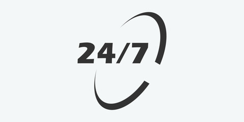 24 Hours a day service icon symbol vector. Signs and symbol for websites, web design, mobile app