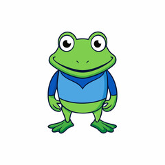 green frog isolated on white