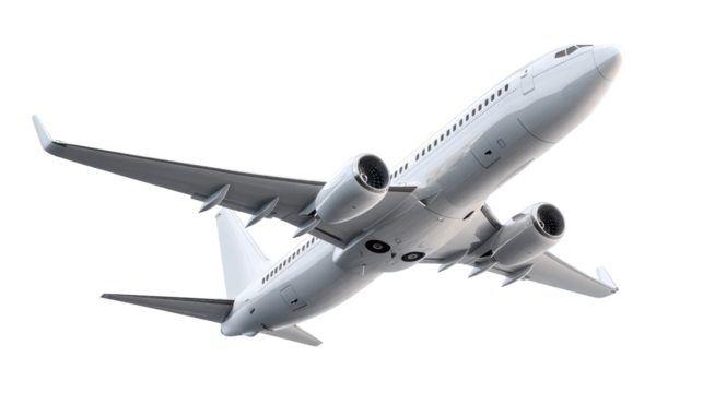 Airplane Taking Off: A commercial airplane soars majestically into the sky, showcasing its powerful engines and sleek design. This dynamic image conveys a sense of travel, adventure, and freedom.