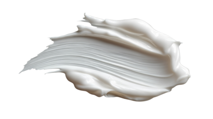 Creamy Texture: A close-up studio shot showcases a luxurious smear of thick, white cream with a mesmerizing texture. Its smoothness implies rich hydration and a sense of delicate self-care.