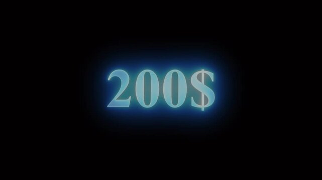 200 to $300 Dollars Animated Money Number Counter from Grand Animated Money Growth Dollar counter animation, from zero to a thousand on, with black, background
