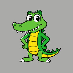 Fototapeta premium cartoon, animal, illustration, turtle, vector, crocodile, reptile, green, fun, character, drawing, frog, funny, cute, smile, art, snake, comic, happy, tortoise, dragon, cheerful, dinosaur, zoo, alliga